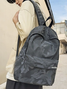 Men's fashion camouflage backpack in grey oxford fabric for students and travel
