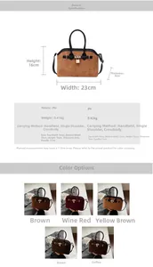 Spécifications de taille pour un sac coquille en cuir PU mesurant 23x16x9cm