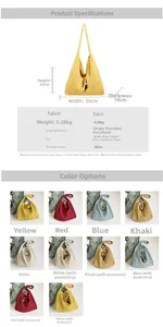 Detailed size specifications and multi-color collection of striped knit tote bags