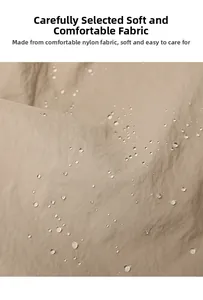 Detailed macro view of water-resistant soft nylon fabric with natural texture