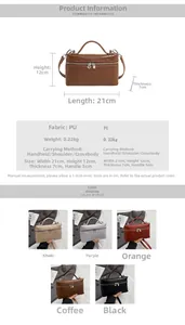 Detailed size chart for the crocodile embossed PU handbag with multiple carry options