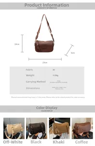 Tableau des tailles et options de couleurs pour le sac Boston rétro en PU