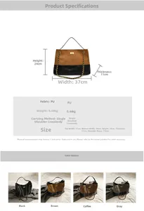 Specifiche dimensionali e confronto colori della borsa tote trapuntata con catena