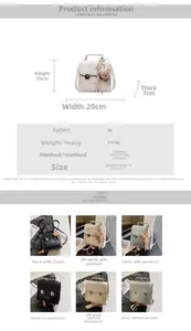 Detailed size chart and multi-color options for the stylish PU leather mini backpack