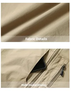 Detail of khaki fleece vest showing heavy-duty metal zipper and large 3D utility pockets
