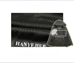 Detail view of the breathable mesh lining on this casual hooded men's jacket in dark grey