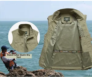 Détail du gilet de travail séchage rapide avec doublure mesh et col montant