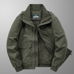 Giacca Cargo da Uomo Invernale Foderata in Pile Cotone Casual Workwear Antivento Cappotto Caldo Con Colletto Risvoltato e Tasche