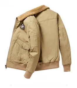 Detail view of khaki flight jacket sleeve pocket and Mythosaur emblem badge