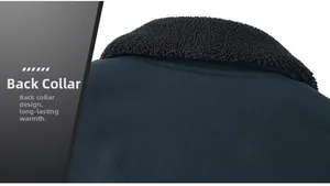 Detail of windproof collar with thick fleece lining for warmth on a winter jacket