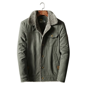 Giacca Imbottita in Cotone da Lavoro da Uomo Foderata in Pile Cappotto Invernale Ispessito Con Colletto in Sherpa Multitasche Giacca Casual