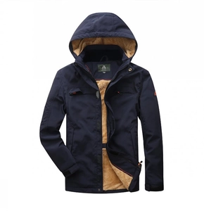 Detailed view of the thickened brown fleece lining and durable waterproof outer fabric