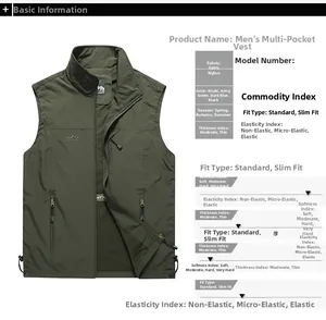 Dettagli del gilet outdoor multitasche, tessuto 100% nylon e design con collo a lupetto