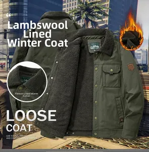 Detail of army green winter jacket featuring thick grey fleece lining and warm collar