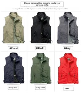 Confronto dettagliato della fodera in mesh traspirante e gilet outdoor in sei colori diversi