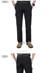 Détails avant et arrière du pantalon cargo homme à séchage rapide avec poches latérales