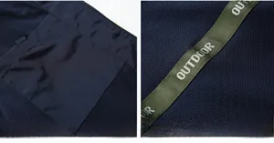 Detail of waterproof vest interior featuring mesh lining and outdoor webbing