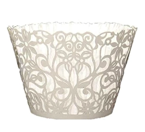 Laser Cut Hollow Floral Pearlescent Paper Cupcake Wrappers Elegant Decorative Cake Liners For Wedding Birthday Party