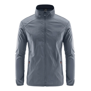 Herren Leicht Atmungsaktiv Nylon Sonnenschutzjacke UPF 50 Outdoor Angeln Radfahren Windbreaker Stehkragen Bedruckt Top