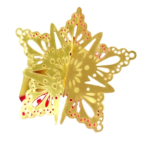 Elegant gold hollow butterfly napkin ring with intricate laser-cut floral patterns