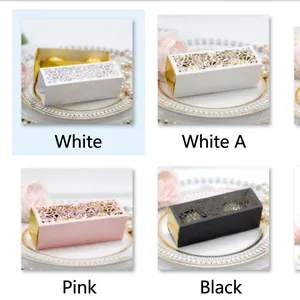 Mond-Gastgeschenkboxen in Weiß, Rosa und Schwarz für Hochzeitsgeschenke und Süßigkeiten