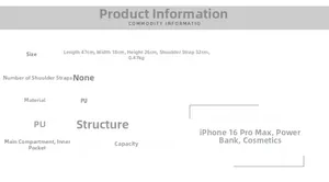 Detailed size specifications for vintage woven tote bag with PU leather dimensions