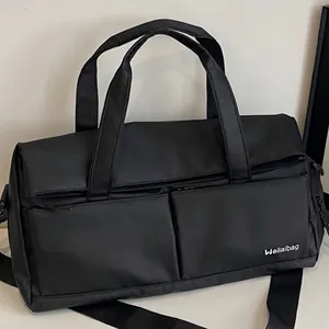 Sac de Voyage Grande Capacité Unisexe Imperméable Nylon Sac de Sport Avec Compartiment à Chaussures Séparation Humide-Sec