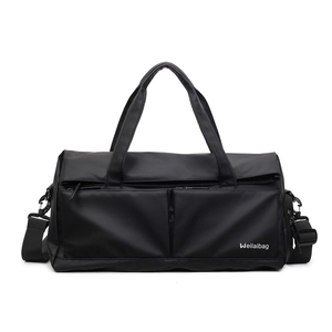 Sac de sport noir avec séparation sec-humide et bandoulière réglable pratique