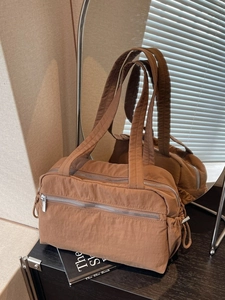 Women Minimalist Nylon Tote Bag Large Capacity Fabric Shoulder Bag With Multi Pockets Casual Commuter Hobo Underarm Bag