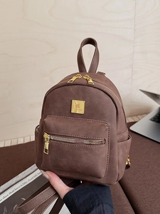 Women Retro PU Leather Mini Backpack Multi-functional Small Shoulder Bag Fashion Stitching Travel Daypack For Daily Casual