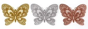 Detailed 3D hollow butterfly wall stickers in gold, silver and rose copper finishes