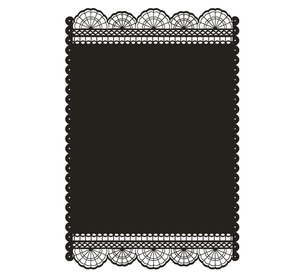 Rectangular black laser-cut lace card with intricate hollow patterns for party decor