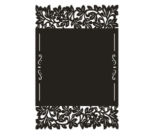 Elegant black laser-cut lace card with intricate floral patterns for wedding invitations