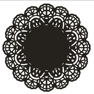 Pearly white laser cut lace card with intricate hollow circular floral pattern for scrapbooking