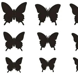 3D Wandsticker schwarze Schmetterlinge in drei Größen: 80mm, 100mm und 120mm Laser-Hohlform