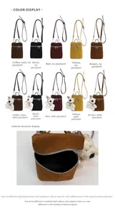 Internal view of a retro matte bucket bag showing space for a phone and daily essentials