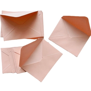 Pastel pink V-flap envelopes in high-quality paper for wedding invitations and cards
