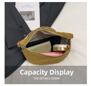 Top view of spacious mustard yellow corduroy saddle bag showing internal storage capacity