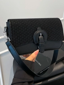 Women Minimalist PU Leather Patchwork Straw Texture Crossbody Bag Small Square Shoulder Bag With Adjustable Strap For Daily