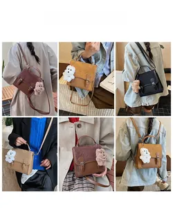Multiple styles of vintage crossbody bags shown in various colors and carrying ways