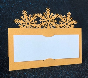 Snowflake Place Cards Laser Cut Artificial Pearl Cardstock Table Seating Name Cards For Wedding Christmas Party Banquet Decor