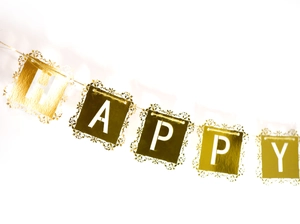 Banderole HAPPY BIRTHDAY dorée avec dentelle européenne élégante pour décoration de fête