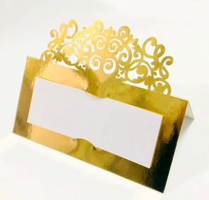 Marque-Places Mariage Élégants Découpe Laser Papier Nacré Ajouré Cartes de Table Style Européen Pour Banquet Décoration de Fête