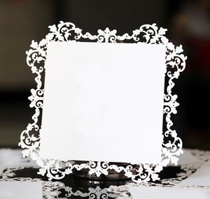 European Laser Cut Hollow Lace Pearl Paper Decorative Card For Wedding Party Table Place Card Invitation Card Decor
