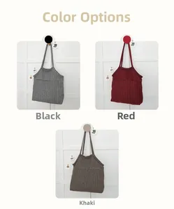 Detailed color selection showing houndstooth tote bags in black, red, and khaki colors