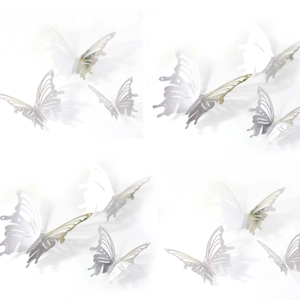 3D metallic hollow butterfly wall stickers with pearlescent finish for party home decor