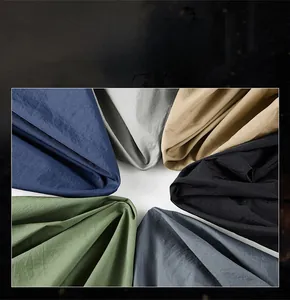Detail showing various colors of waterproof UV protection fabric for men outdoor jackets