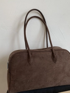 Grand Sac Tote en Cuir PU à Texture Daim pour Femmes Sac à Épaule Minimaliste Avec Fermeture Éclair pour Voyage Travail