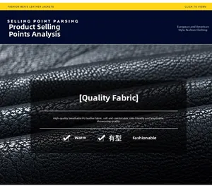 Close-up of premium black PU leather fabric showing fine litchi grain and soft texture