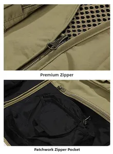 Detail of durable metal zipper with breathable mesh lining and interior zip pocket